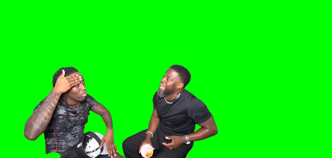 Kevin Hart saying “GOD DAMN! FUCK!” meme V2 (Green Screen)