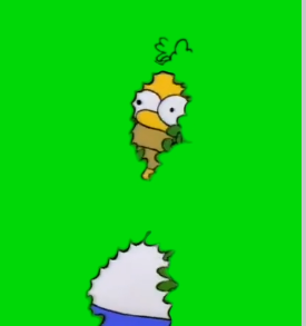 The Simpsons - Homer disappears into bushes (Green Screen)