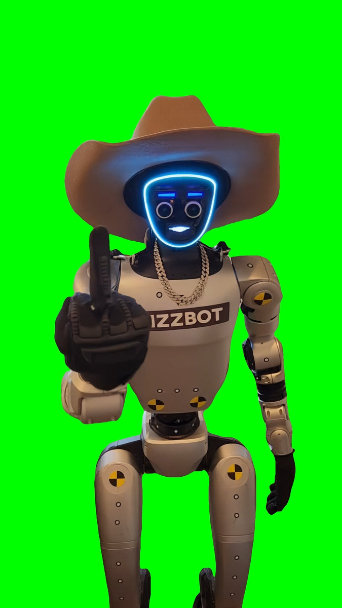 Rizzbot Middle Finger meme (Green Screen) – CreatorSet