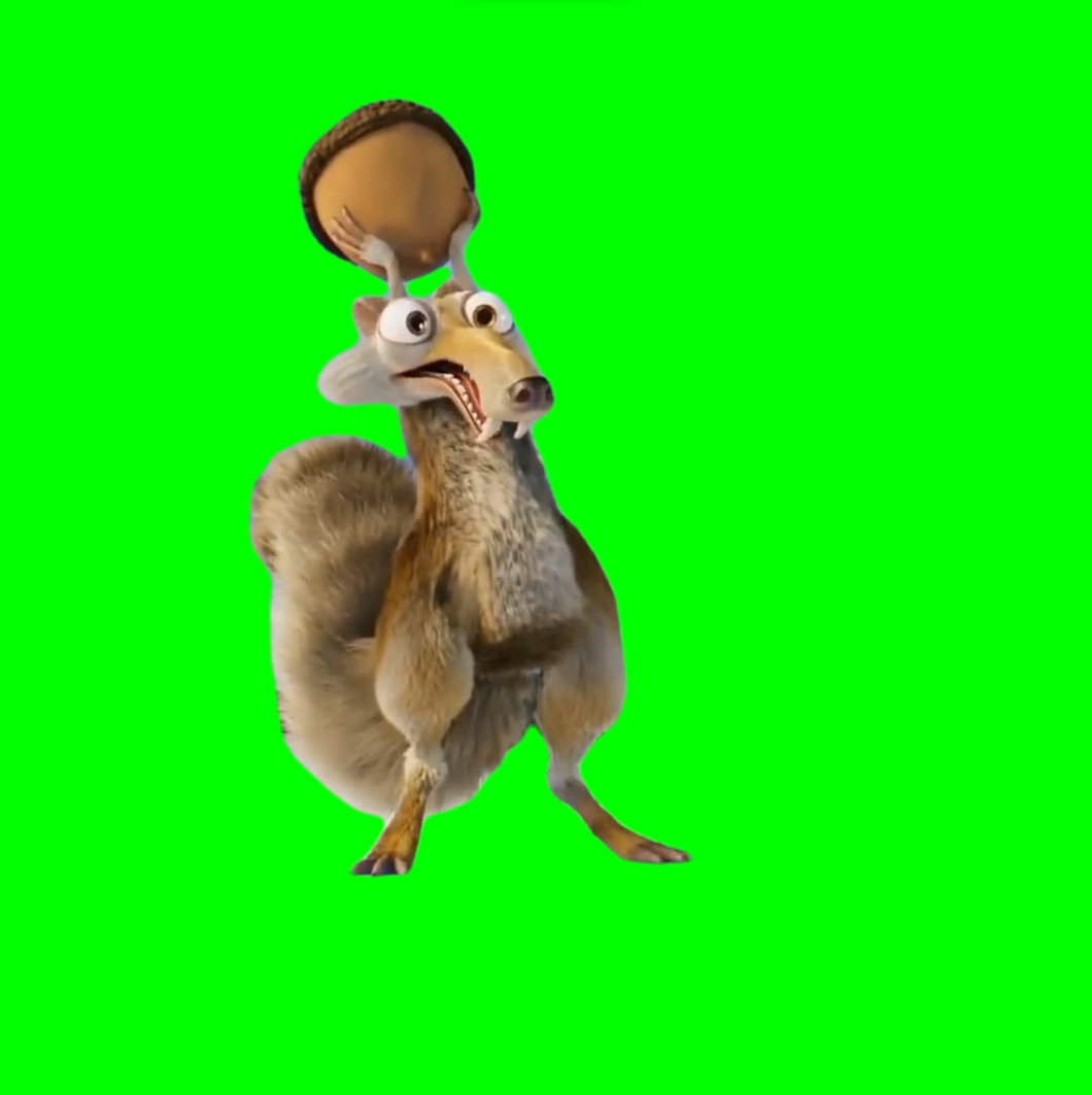 Ice Age - Scrat Finally Gets His Acorn (Green Screen)