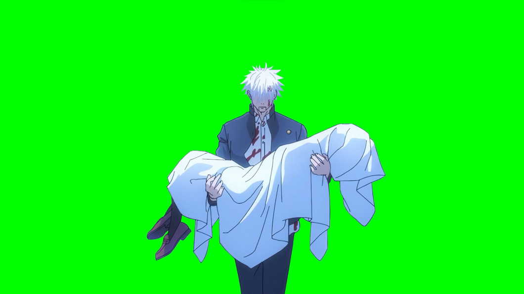 Jujutsu Kaisen - Gojo carrying Riko’s body (Green Screen) – CreatorSet