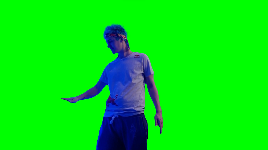 Ninja Red Bull Gaming Setup celebrating meme (Green Screen)
