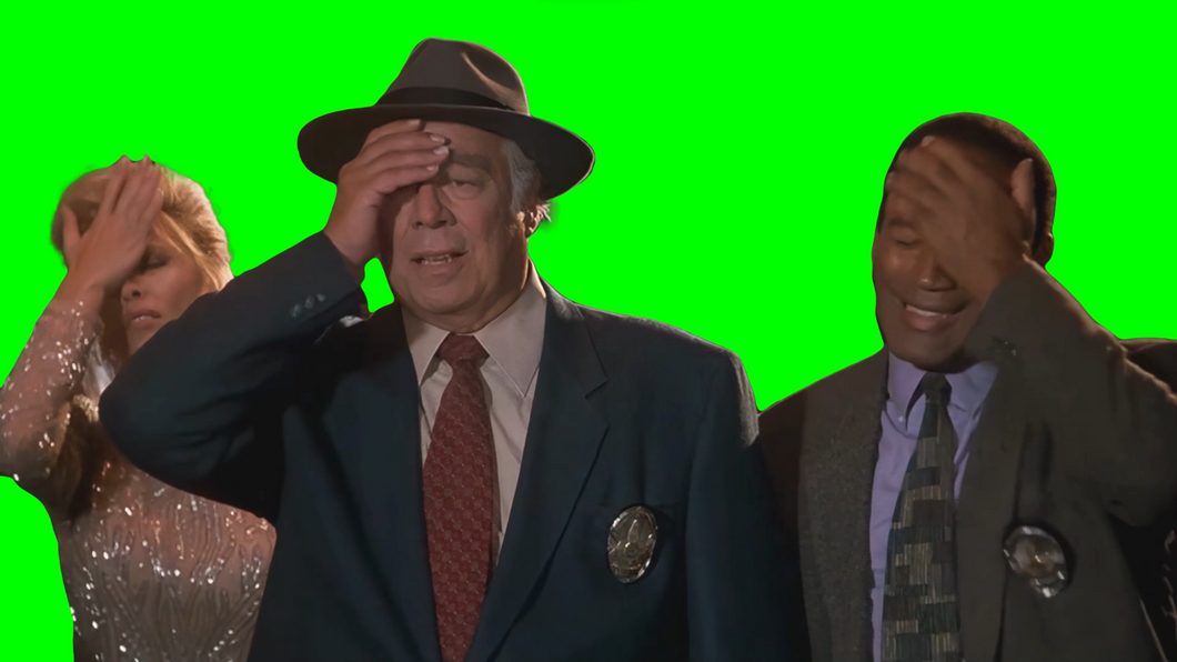 Crowd facepalming meme - The Naked Gun 3 (1994) movie (Green Screen)