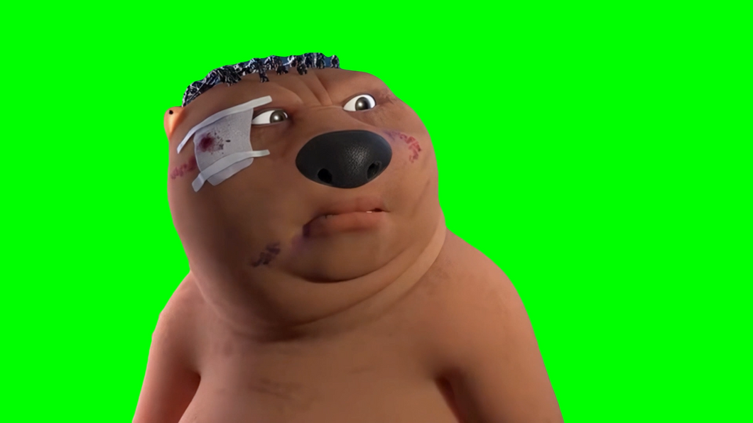 Chinese Beaver meme - A Better Tomorrow Bear meme (Green Screen)