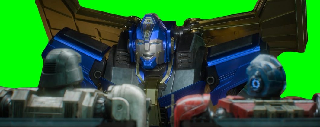 Sentinel Prime Laughing with Optimus Prime and Megatron meme - Transformers One movie (Green Screen)