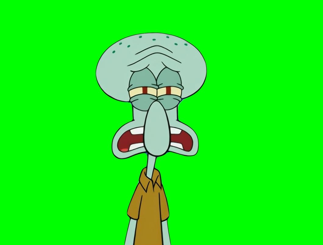 Squidward crying to SpongeBob meme - SpongeBob SquarePants (Green Screen)