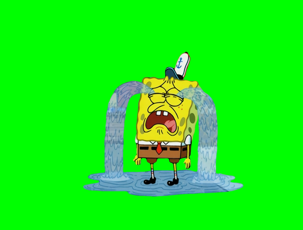 SpongeBob Crying meme - SpongeBob SquarePants (Green Screen)