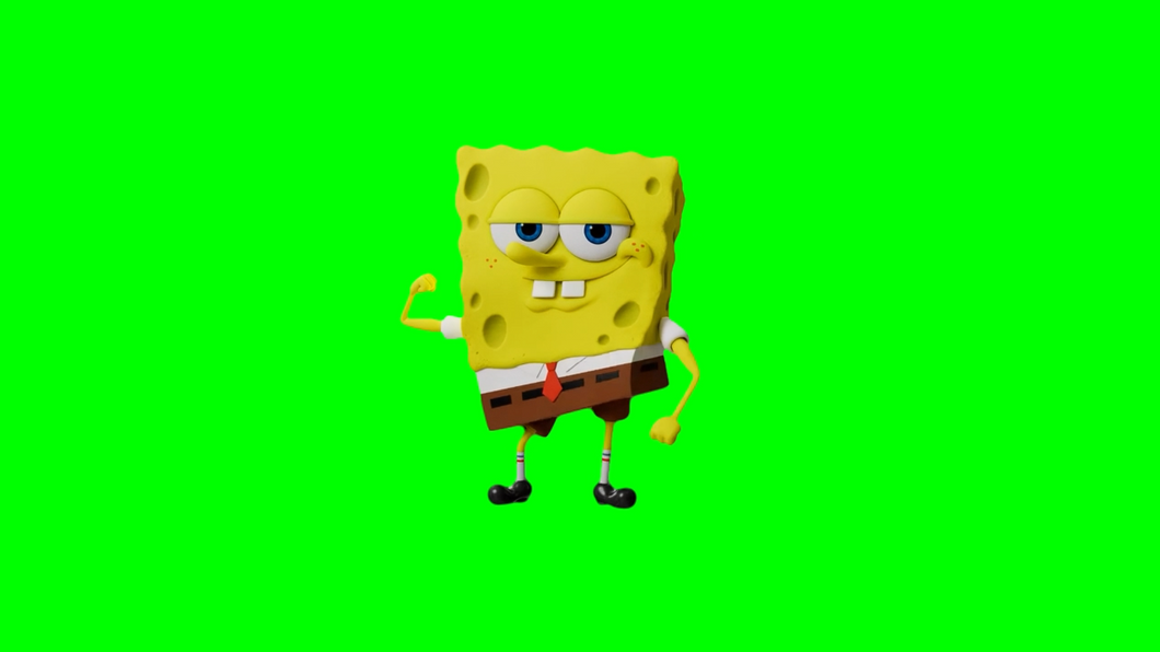 SPONGEBOB BIG GUY PANTS OKAY Dance meme (Green Screen)
