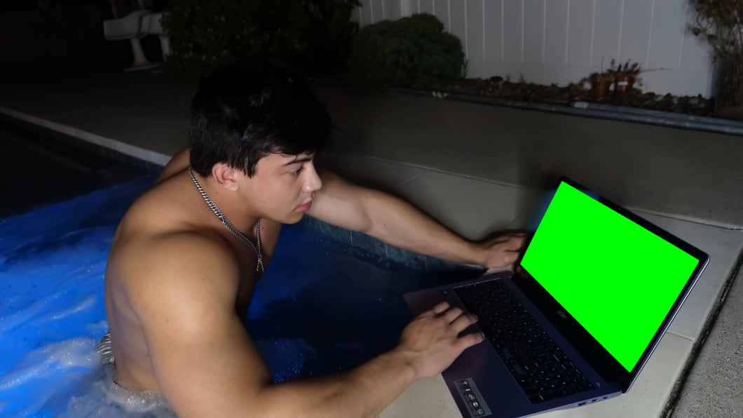 Togi Throwing his Laptop meme (Green Screen)