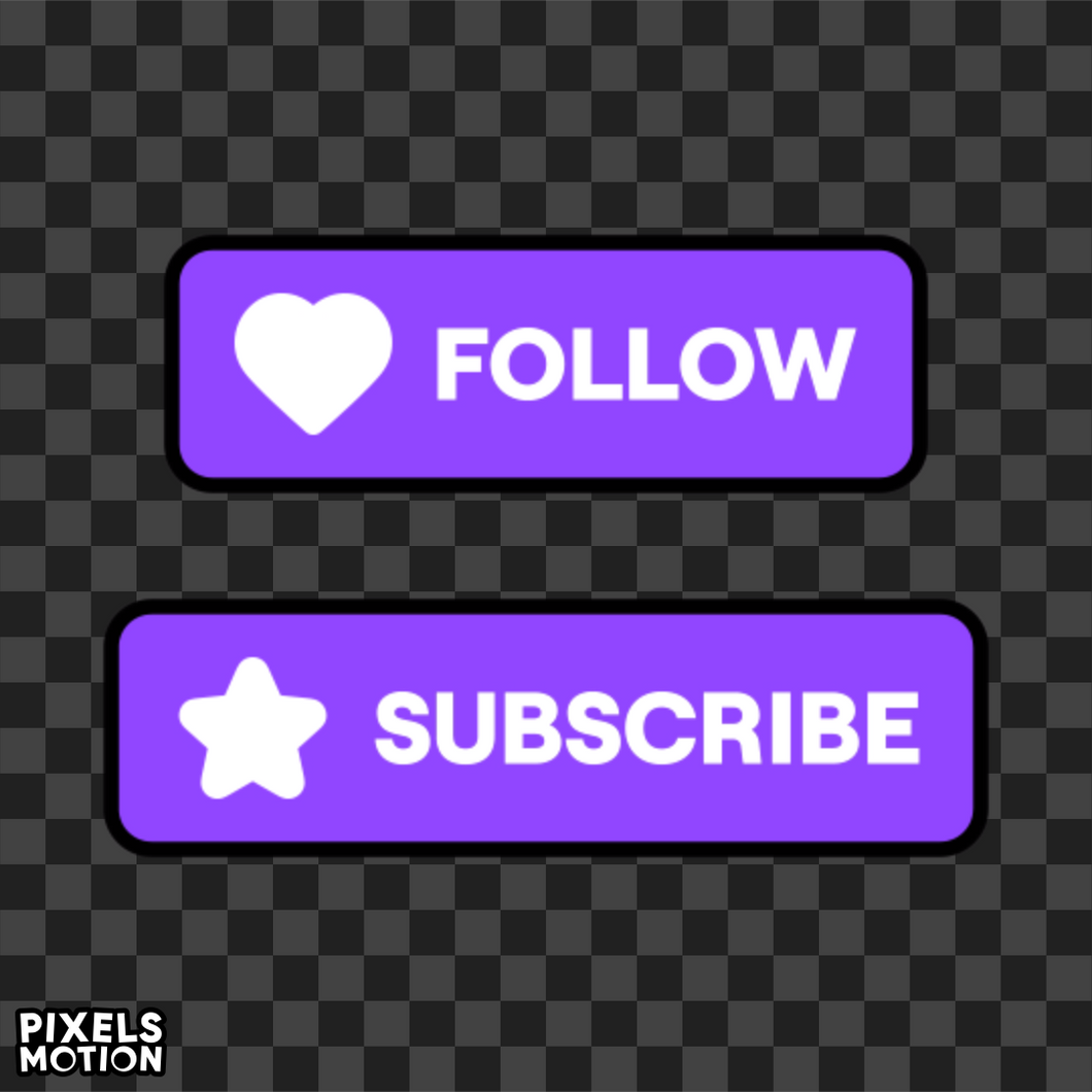 Animated Twitch Follow and Subscribe Button Overlay