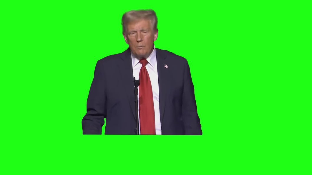 Donald Trump Sucking Microphone meme (Green Screen)