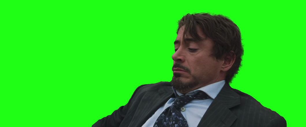 Iron Man Texting On His Phone meme (Green Screen)
