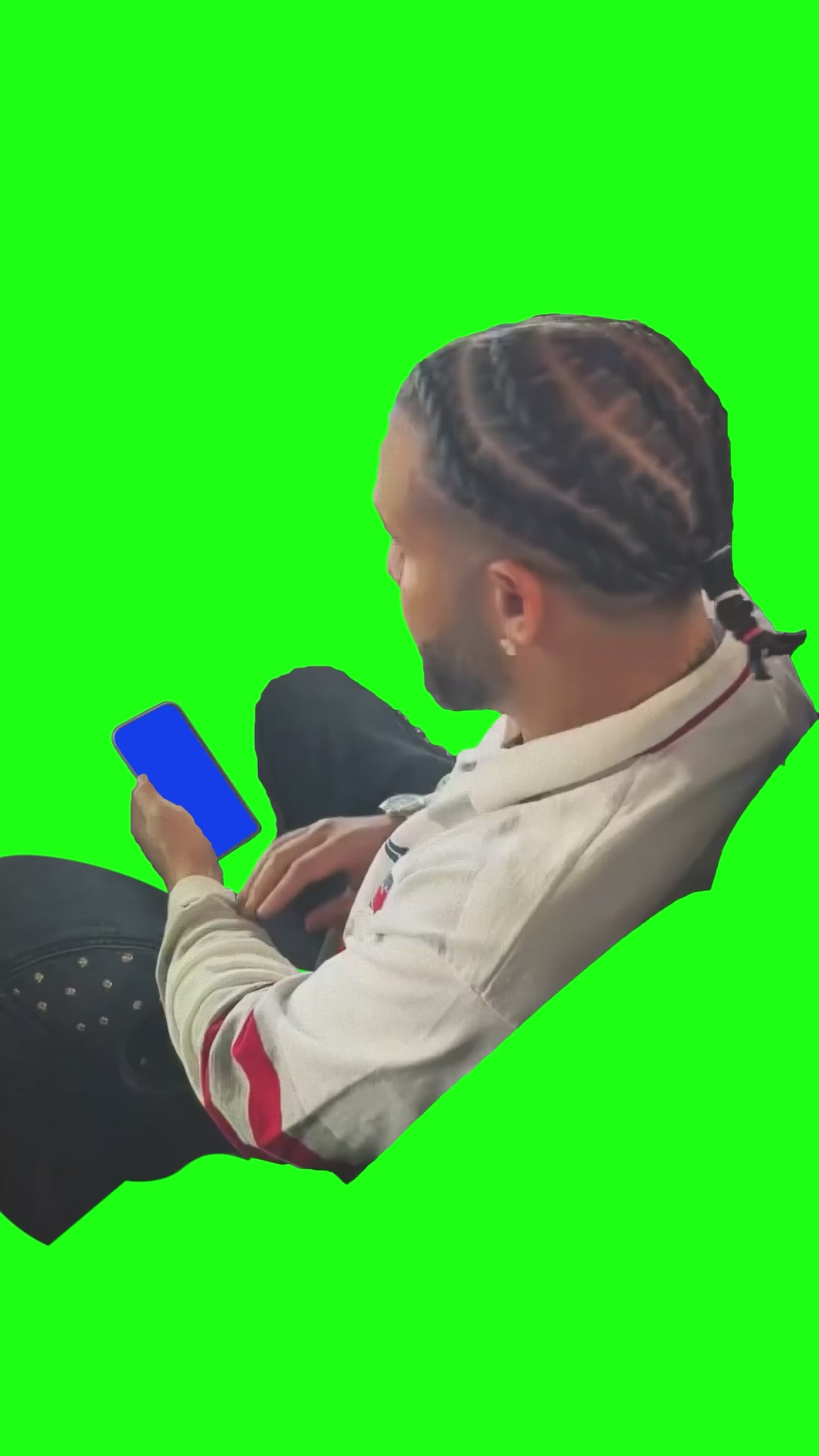 Drake Using Phone in Stadium meme V2 (Green Screen)