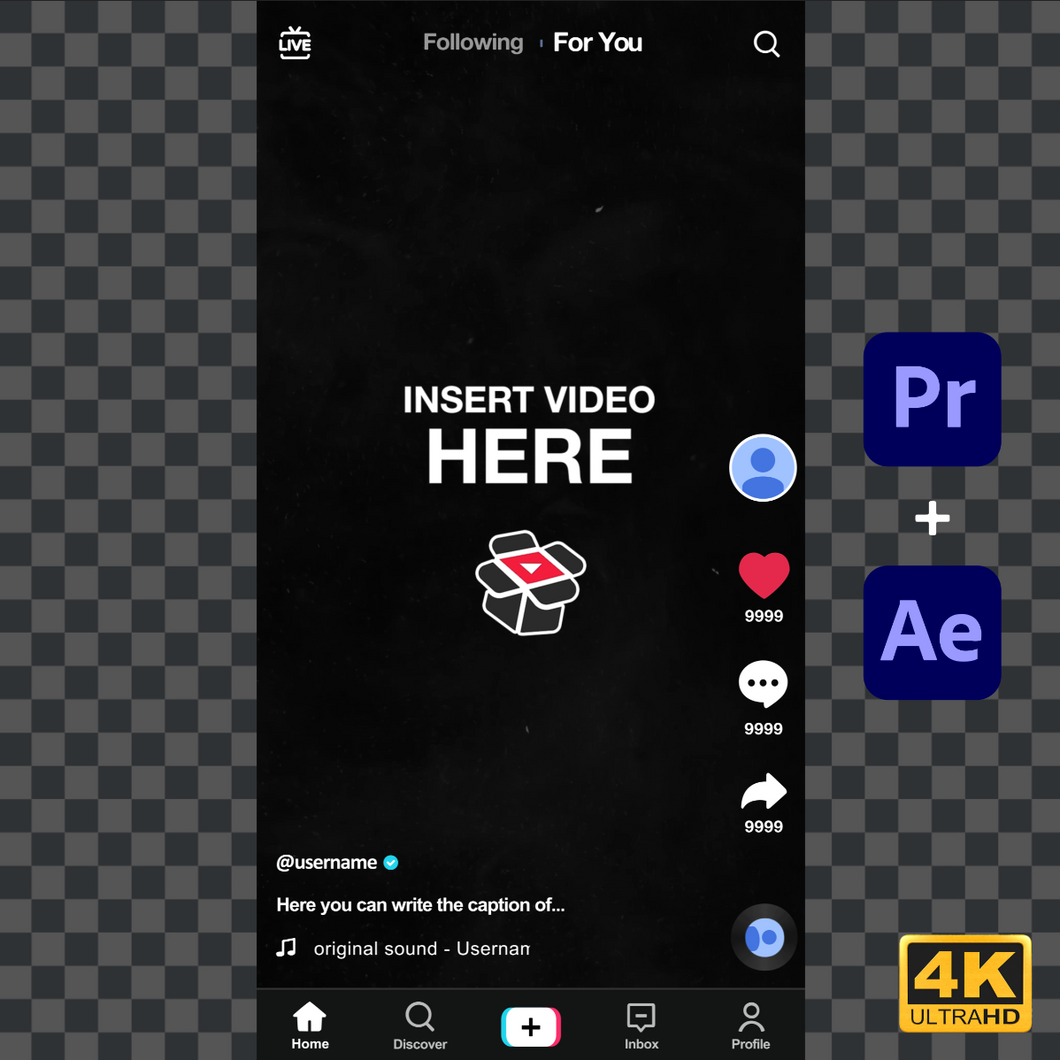 TikTok UI Overlay Animation Template