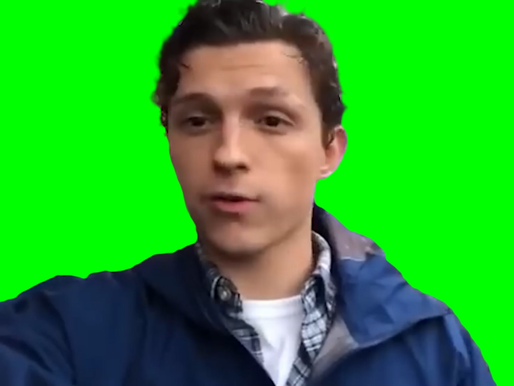 Tom Holland talking really fast meme (Green Screen)