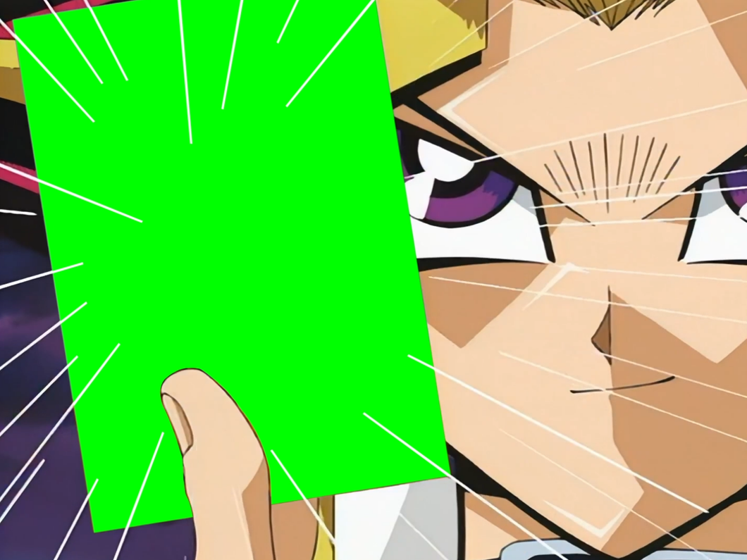 Yu-Gi-Oh! - Yugi summons Exodia card (Green Screen)