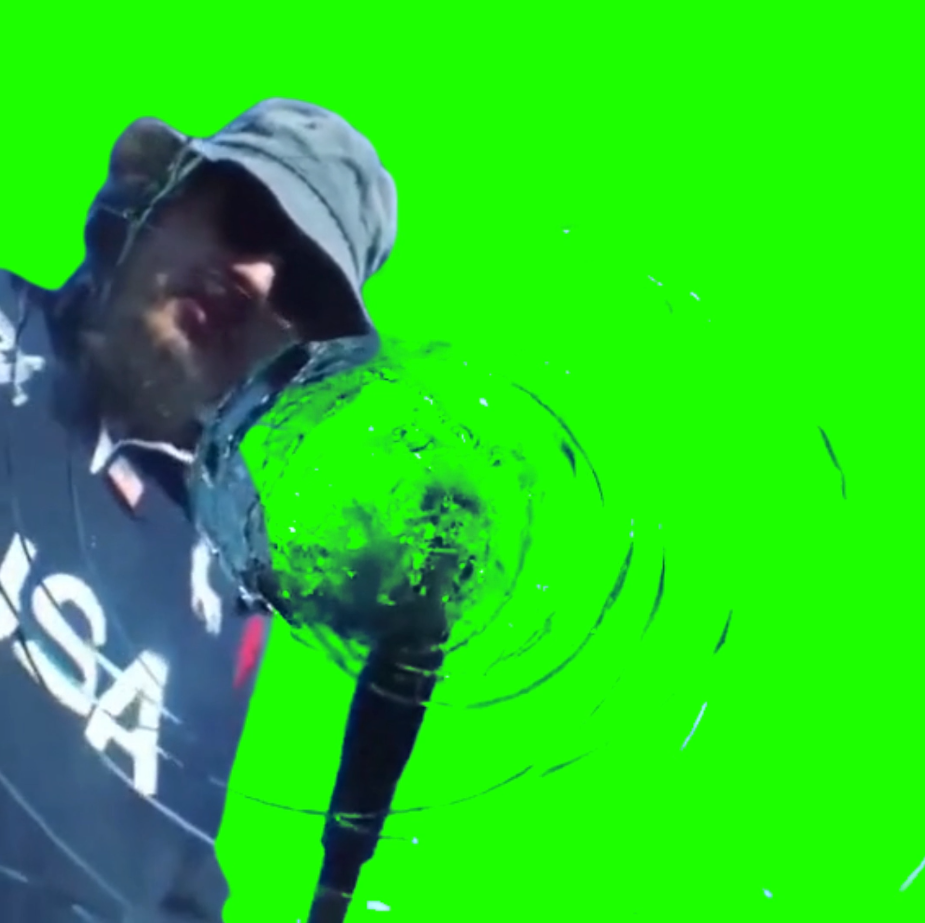 Man Hitting A Car Windshield (Green Screen)