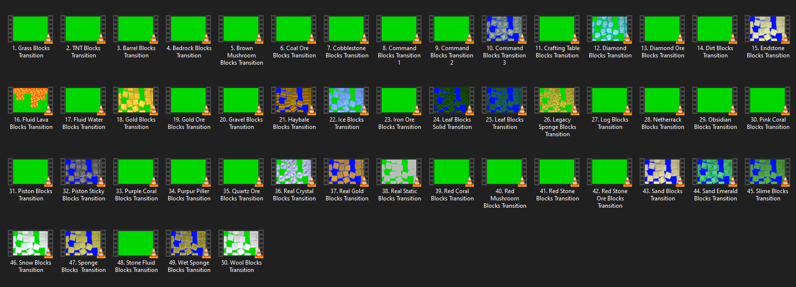 50 Minecraft Transitions Pack