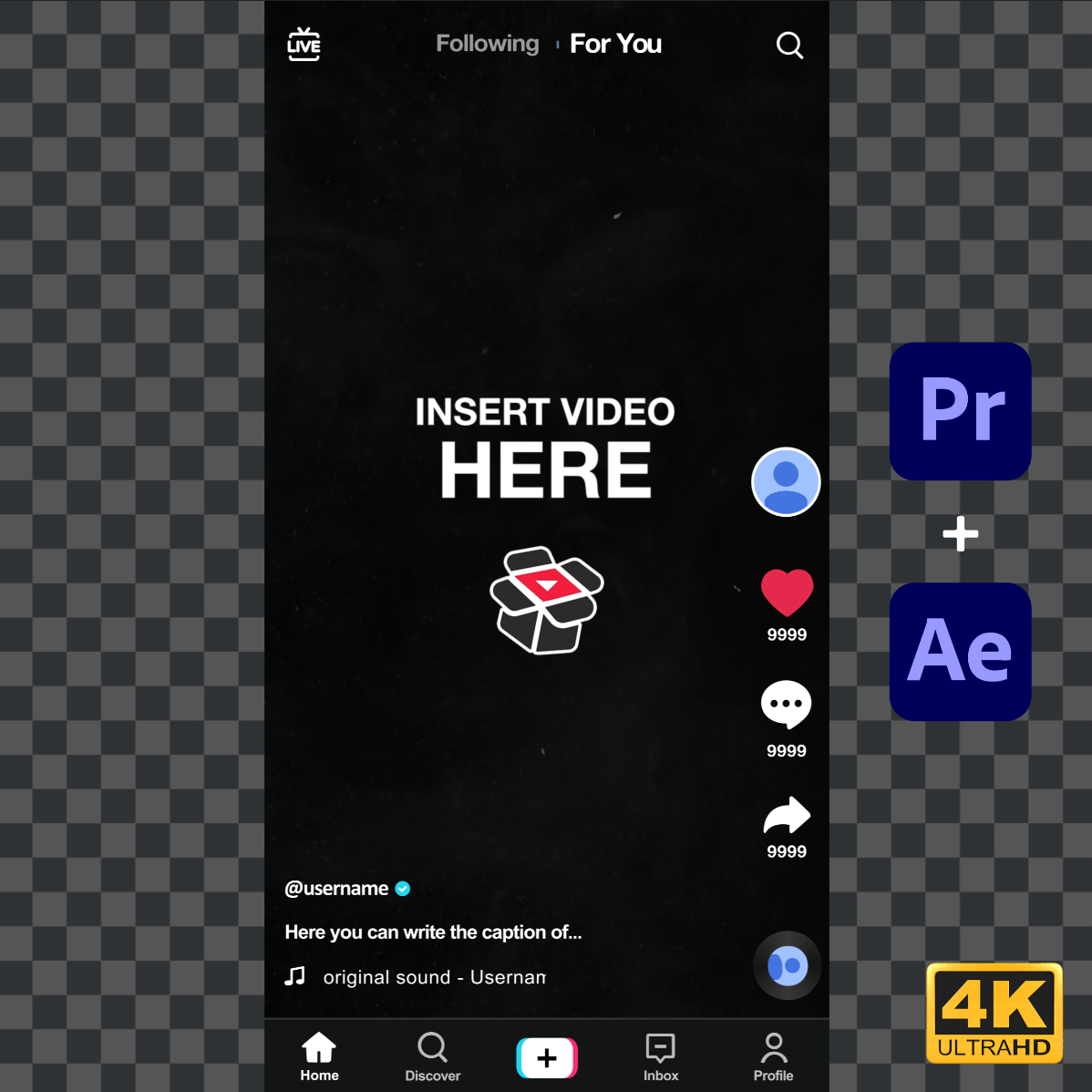 TikTok UI Overlay Animation Template
