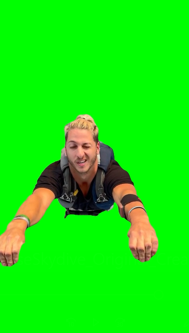 Freddy Chase Skydive (Green Screen)
