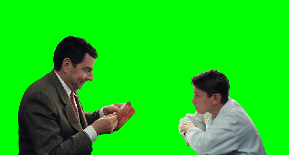 Mr. Bean Making Faces in the Train (Green Screen)