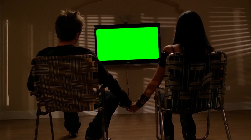 Jesse and Jane Watching TV (Green Screen)