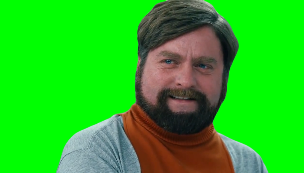 Zach Galifianakis Laugh (Green Screen)