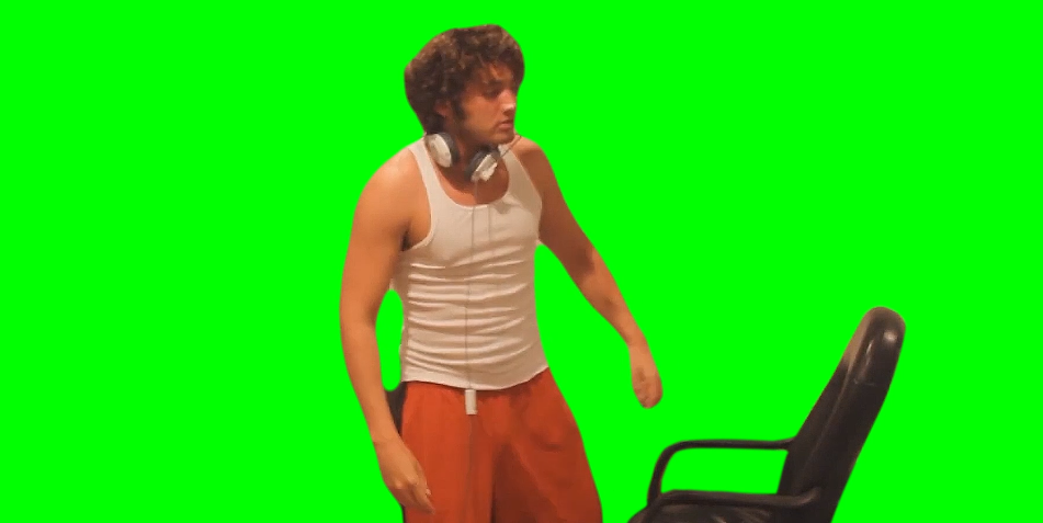 Guy Destroys A PC with a sword (Green Screen)