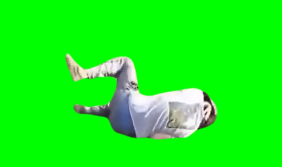 Guy trying to break car window with his head (Green Screen)