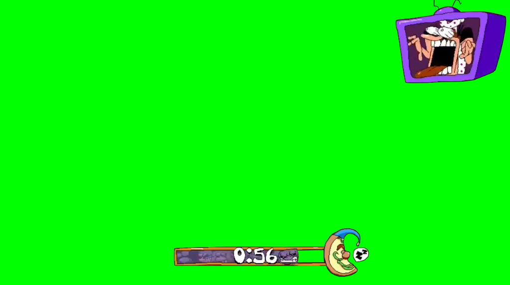 Pizza Tower Game - Pizza Time Timer & TV Screen (Green Screen)