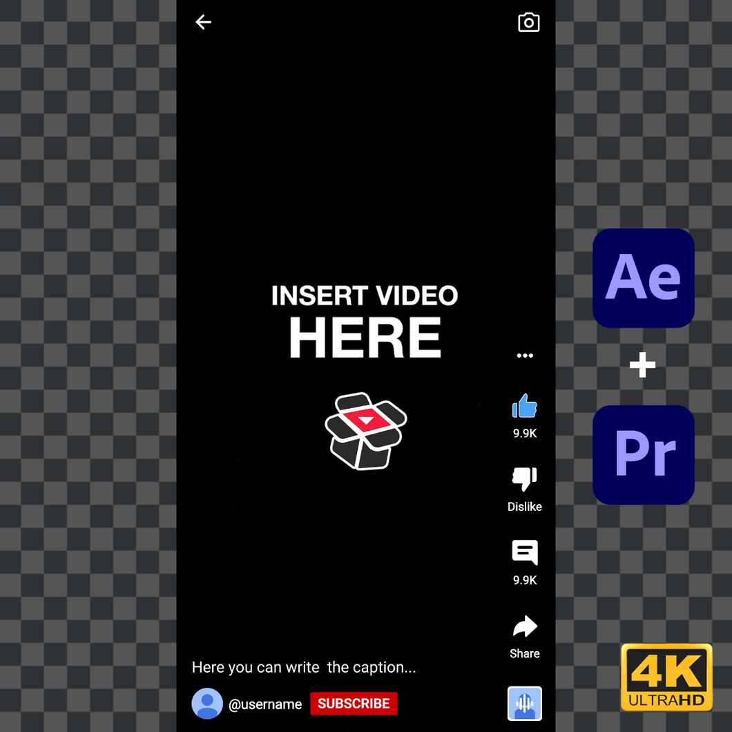 YouTube Shorts UI Overlay Animation Template