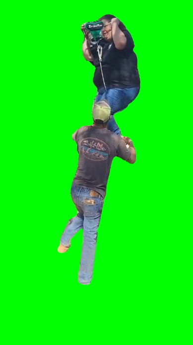 Zipline Fail (Green Screen)