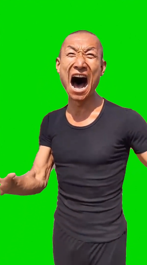 Bald Chinese Man Explaining (Green Screen)