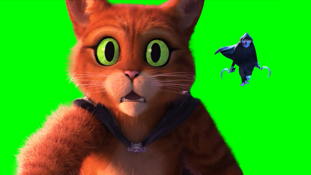 Puss in Boots getting Goosebumps - Puss in Boots: The Last Wish (Green Screen)