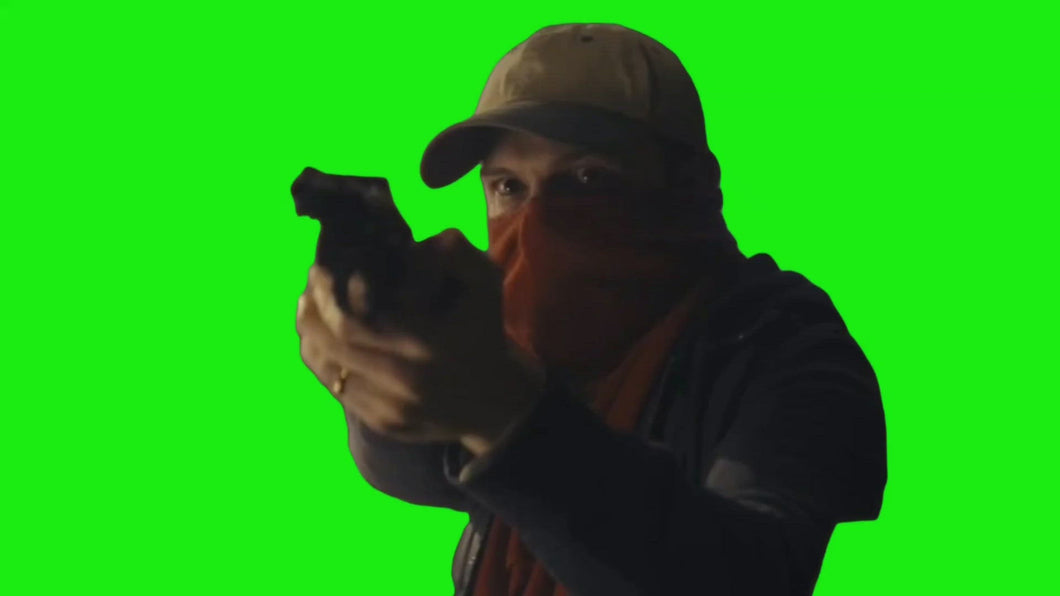 Tom Holland Holding Gun (Green Screen)
