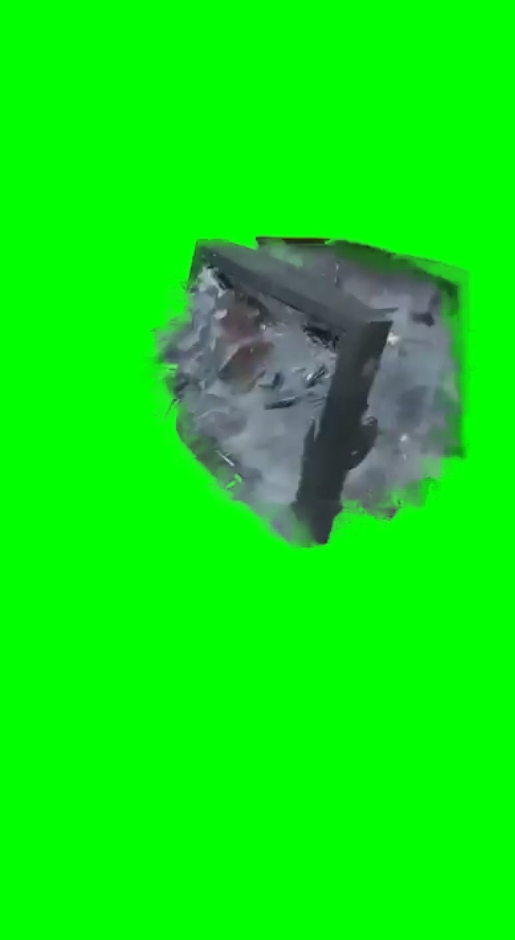 Guy Throws Brick At TV (Green Screen)