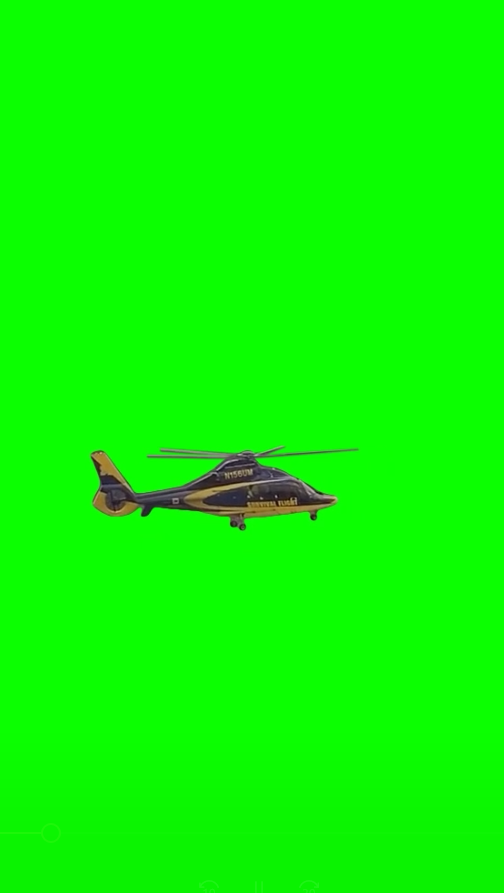 Idle Helicopter In The Air (Green Screen)