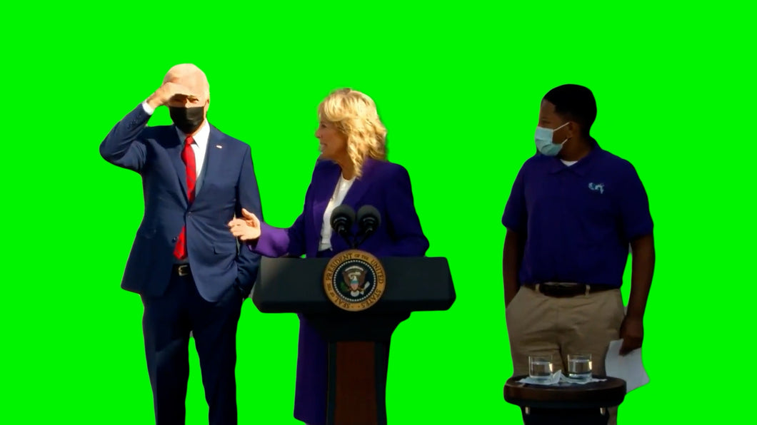 Joe Biden Walking Off (Green Screen)