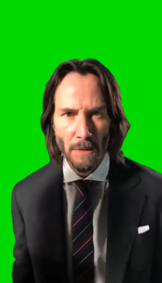 Keanu Reeves Boops The Camera (Green Screen)
