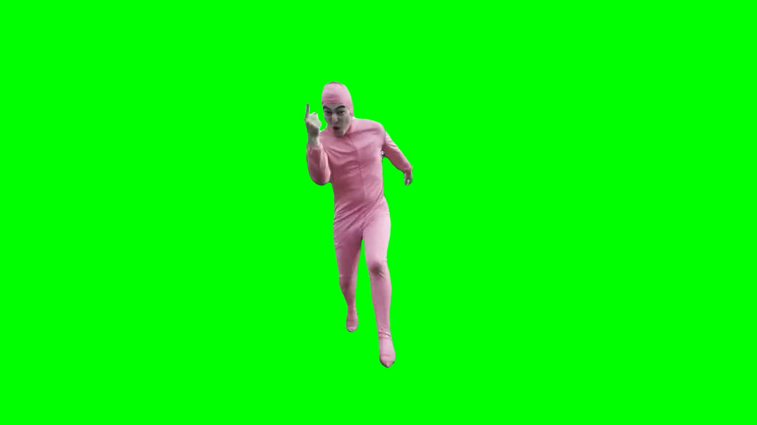 Pink Guy Running (Green Screen)