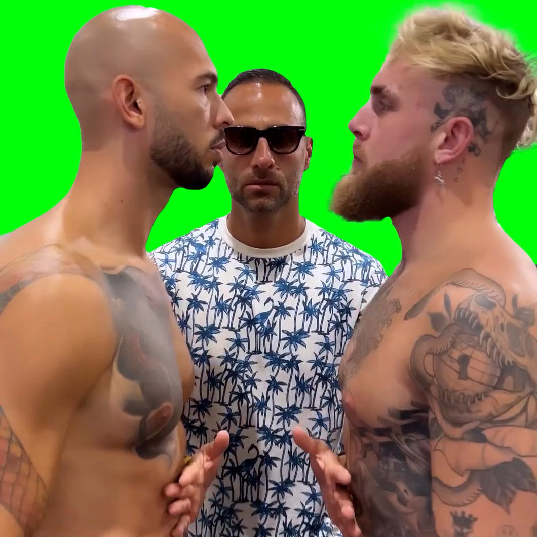 Andrew Tate VS Jake Paul Faceoff (Green Screen)
