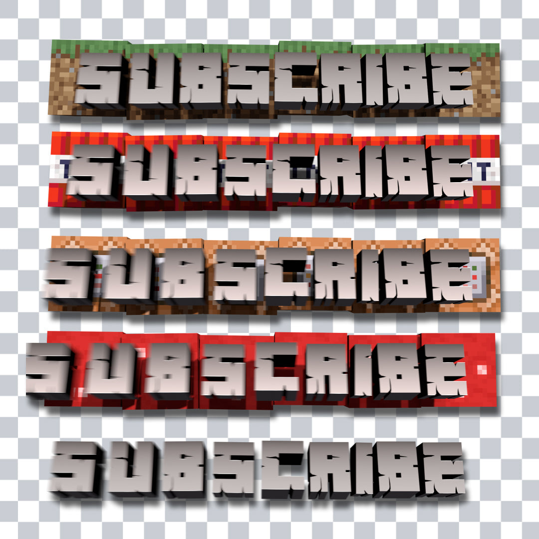 5 Minecraft Subscribe Animations