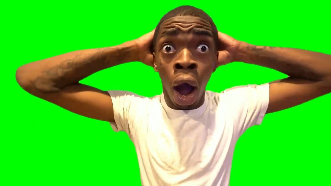 Shocked Guy Guy Twitter Reaction Meme (Green Screen)