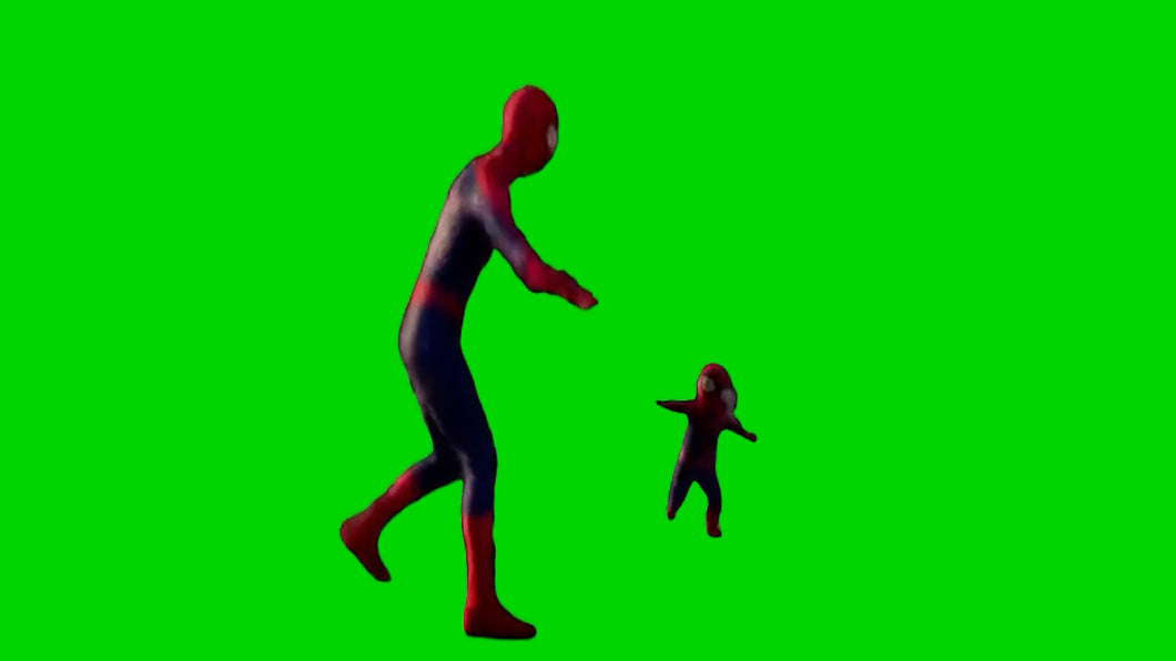 Spiderman Dancing With Kid (Green Screen)