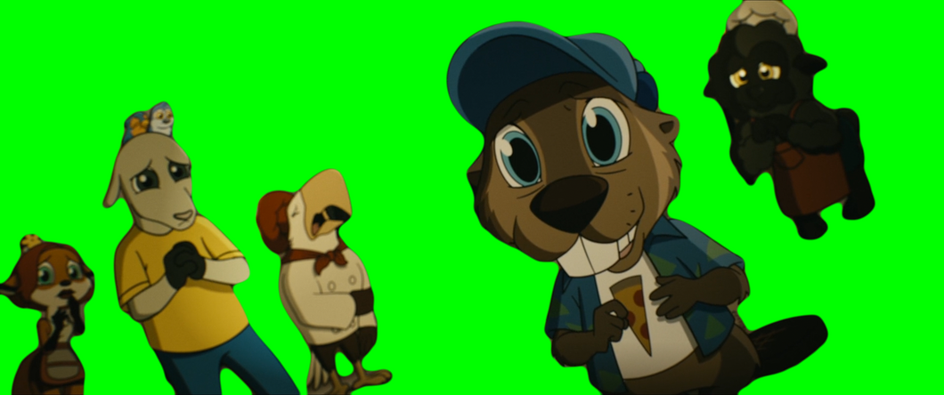 Black Noir Cartoon Friends Crying (Green Screen)