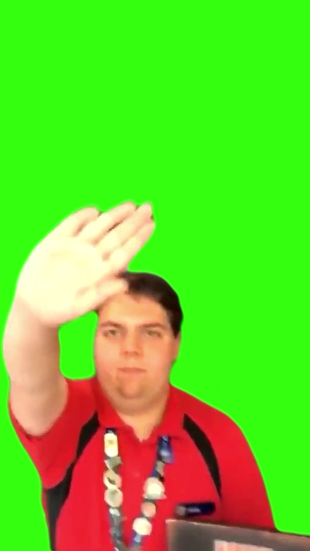 Employee Hiding Pictures (Green Screen)