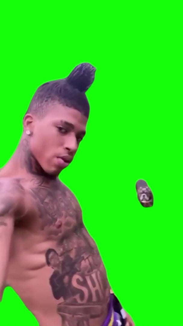 NLE Choppa Running Away From Dog (Green Screen)