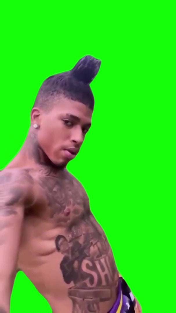 NLE Choppa Running Away From Dog [No Dog] (Green Screen)